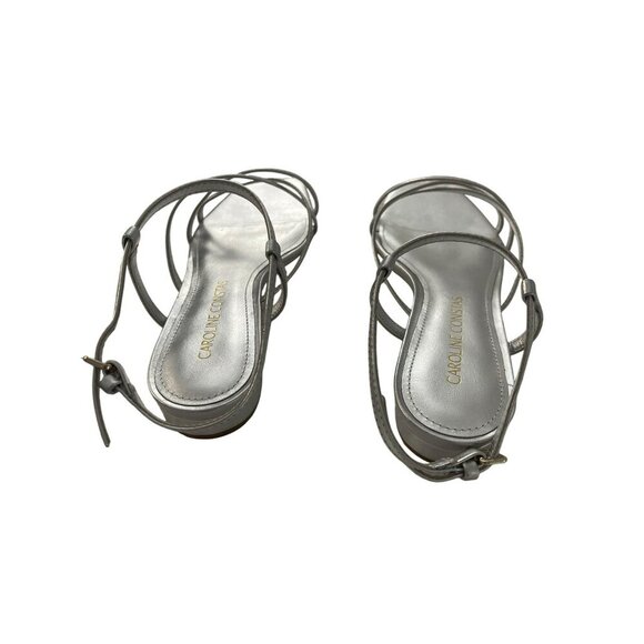 Caroline Constas $360 Silver Morgan Strappy  Sandals Designer Shoes NEW - Picture 5 of 12